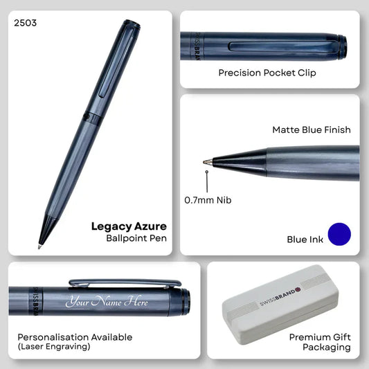 Legacy Azure Matte Blue Metal Ballpoint Pen