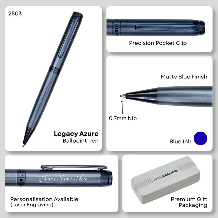 Legacy Azure Matte Blue Metal Ballpoint Pen