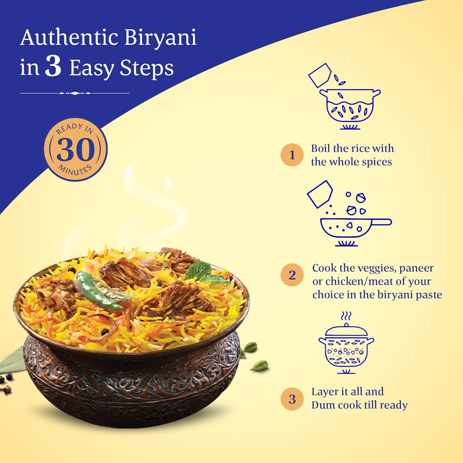 Daawat Biryani Kit Hyderabadi - Authentic Recipe - 334 gm