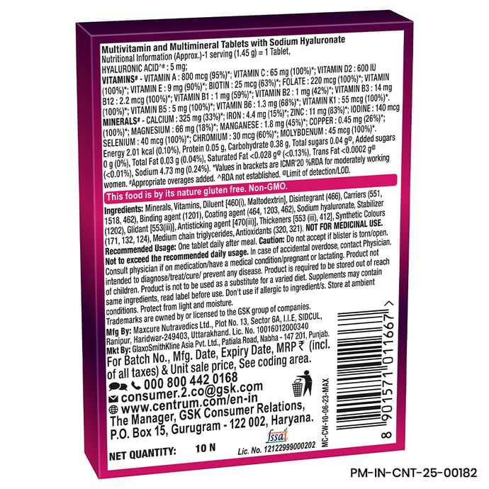 Centrum Women Vegetarian Tablets for Muscles, Heart, & Immunity | World's No.1 Multivitamin & Multimineral