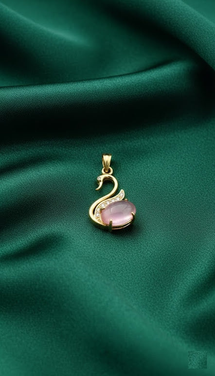 Crystal-Encrusted Graceful Swan Statement Pendant