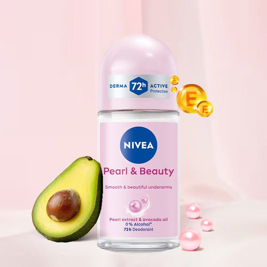 Nivea Deodorant Roll On Pearl & Beauty Radiance For Eventoned Smooth & Beautiful Underarms - 50 ml