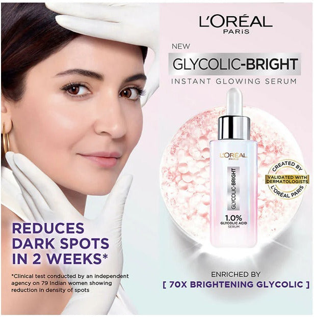 LOreal Paris Glycolic Acid Glowing And Protecting CSMS (Cleanser, Serum, Moisturizer, Sunscreen) Regime Kit - kit