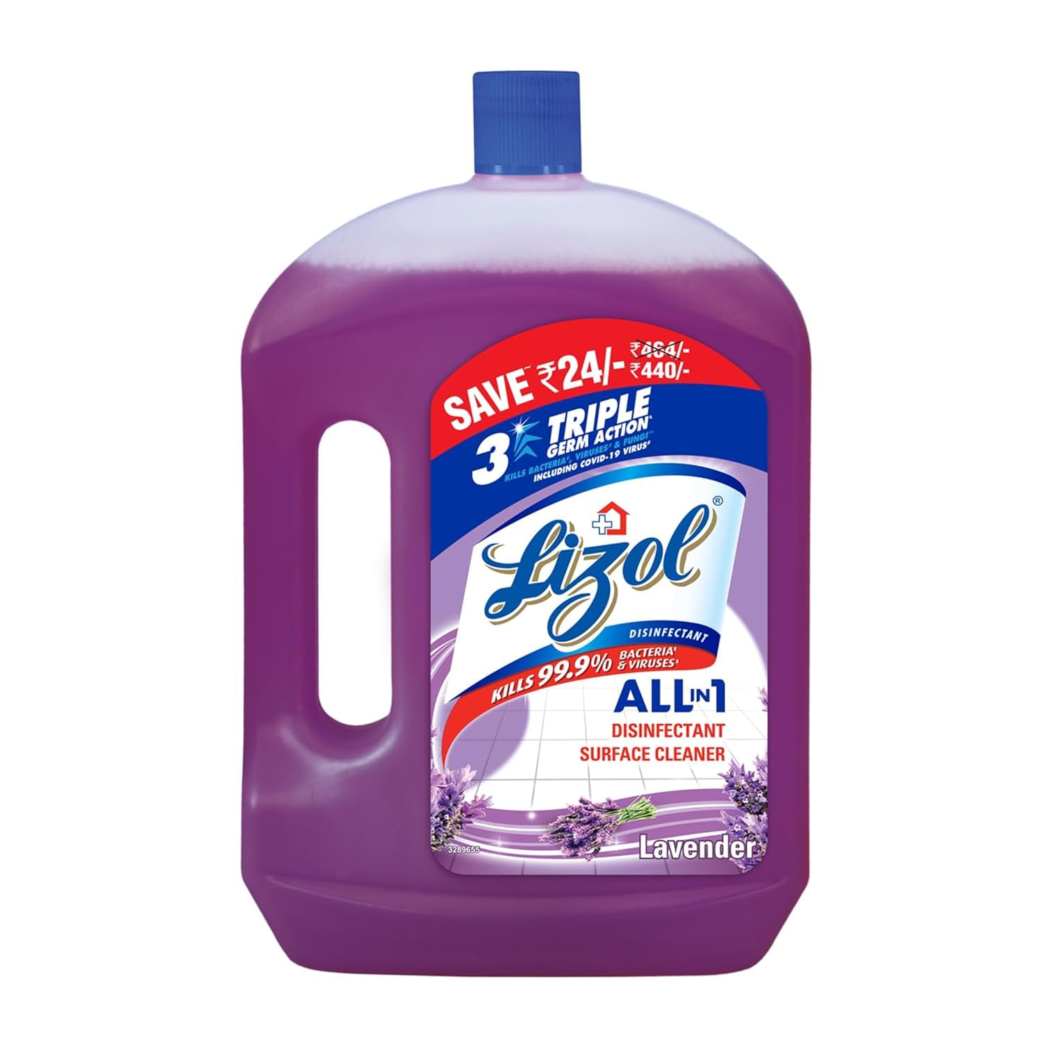 Lizol Disinfectant Surface & Floor Cleaner Liquid, Lavender - 2 Litre
