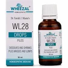 Wheezal Homeopathy WL-28 Piles Drops - 30 ml