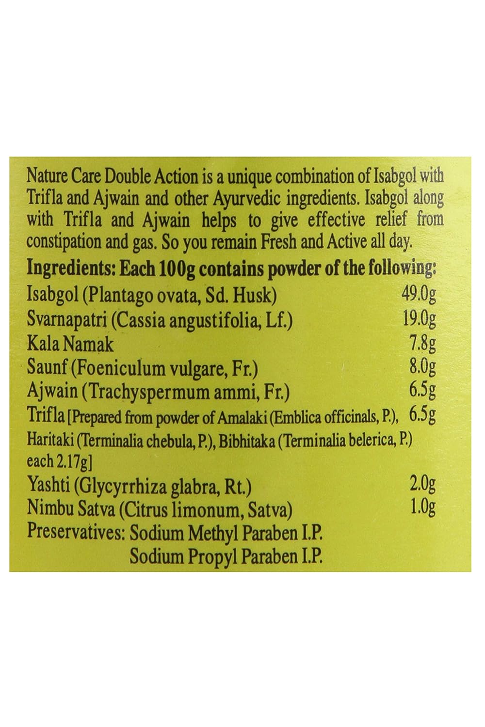 Dabur Nature Care Isabgol Double Action - 100 gm