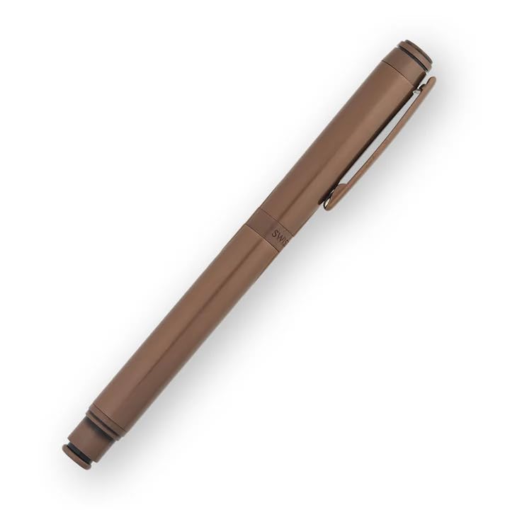 Swissbrand Legacy 2502 Premium Pen – Matte Brown Lacquer Finish, Smooth Writing, Elegant Gift Pen, Blue Ink (Fountain Pen)