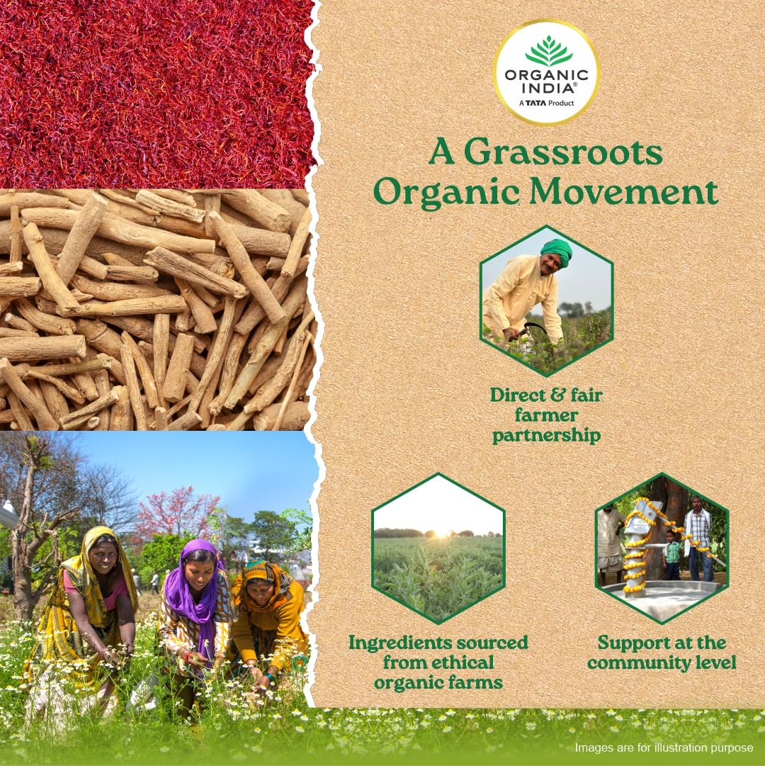 Organic India OH-Boy - 30 Veg Capsules, Ashwagandha, Musli & Saffron, Helps Improve Men's Health & Vitality, Helps Boost Testosterone Levels, Reduce Stress & Anxiety GMP & NPOP Certified Organic