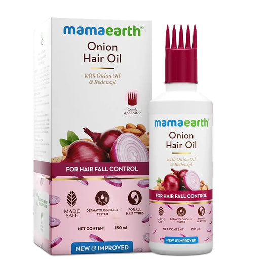 Mamaearth Onion Hair Oil for Hair Growth & Hair Fall Control with Redensyl - 150 ml