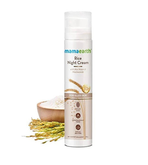 Mamaearth Rice Night Cream With Rice Water & Niacinamide - 50 gm
