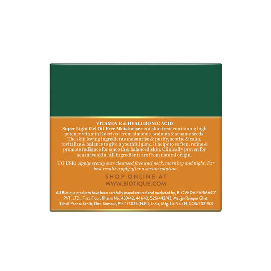 Biotique Advanced Organics Vitamin E & Hyaluronic Acid Oil-Free Moisturiser - 175 gm