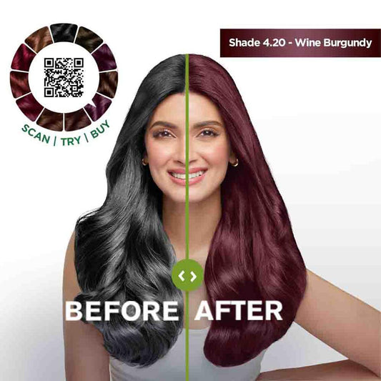 Garnier Color Naturals Creme Riche Hair Color - Shade 4.20 Wine Burgundy - 70ml + 60gm