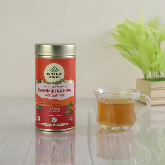 Organic India Kashmiri Kahwa with Saffron - 100 gm Tin