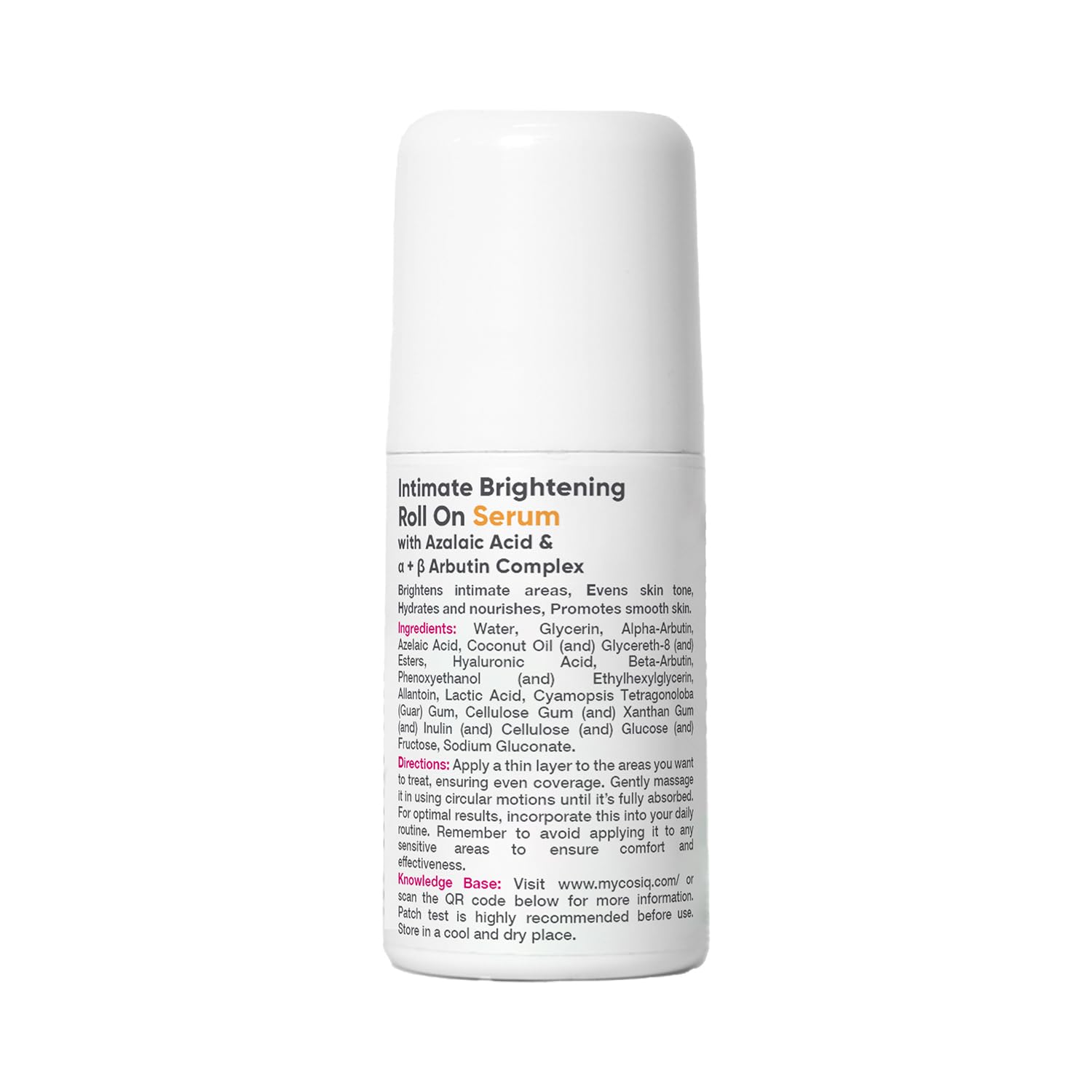 Cos-IQ Intimate Brightening Roll-On Serum, With Azelaic Acid & Alpha + Beta Arbutin Complex - 40 ml