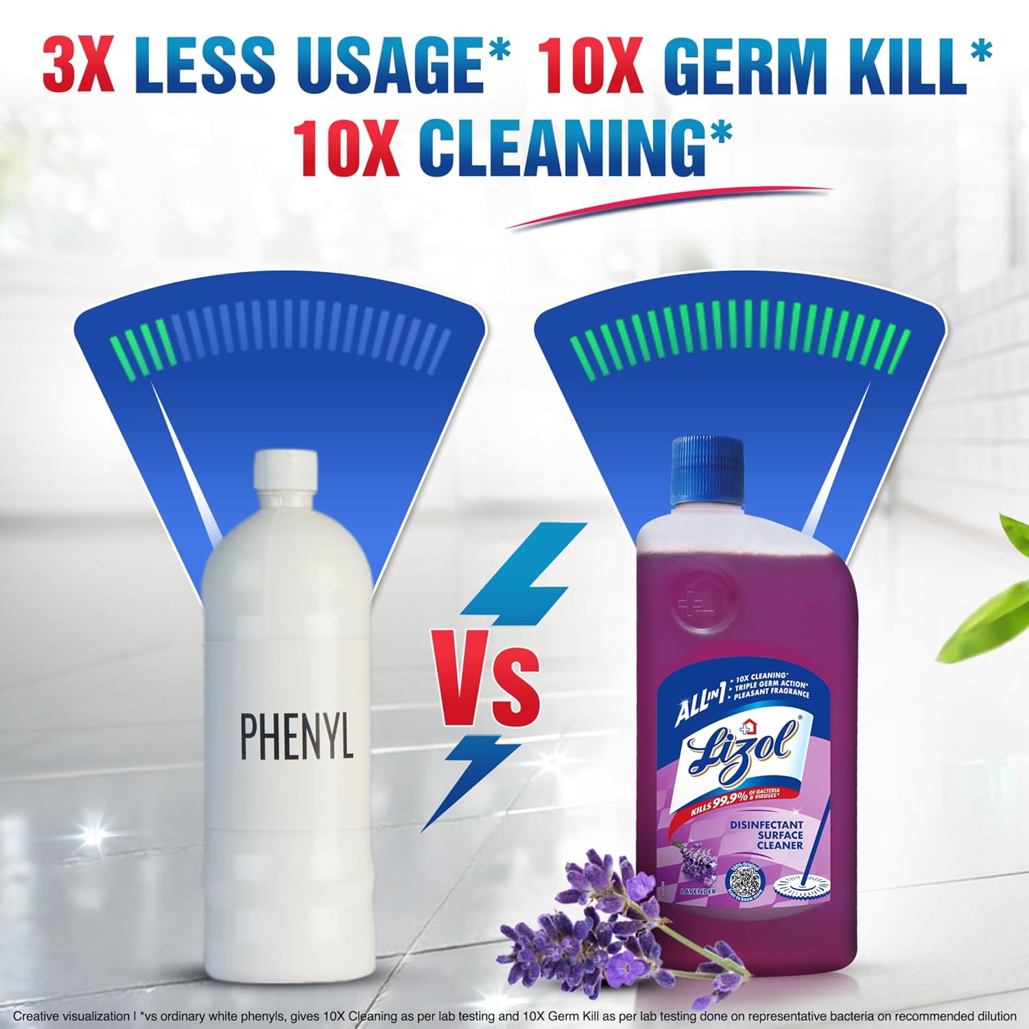 Lizol Disinfectant Surface & Floor Cleaner Liquid, Lavender - 500 ml