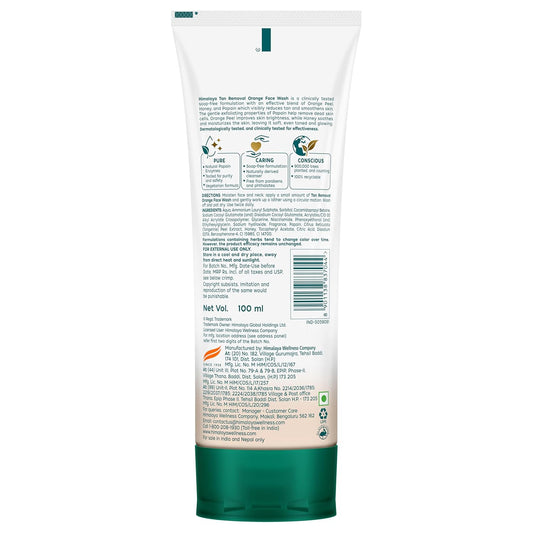 Himalaya Tan Removal Orange Face Wash - 100 ml