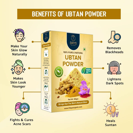 7 Days Ubtan Plus Face Pack -100G for Glowing Skin, Oil Control, Acne, Pimples, Detan, Blemishes, Pigmentation