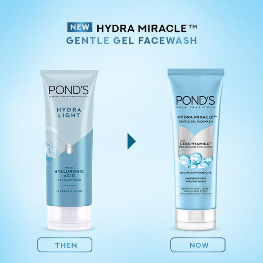 Ponds Hydra Light Hyaluronic Acid Hydrating Gel Face Wash - 100 gm
