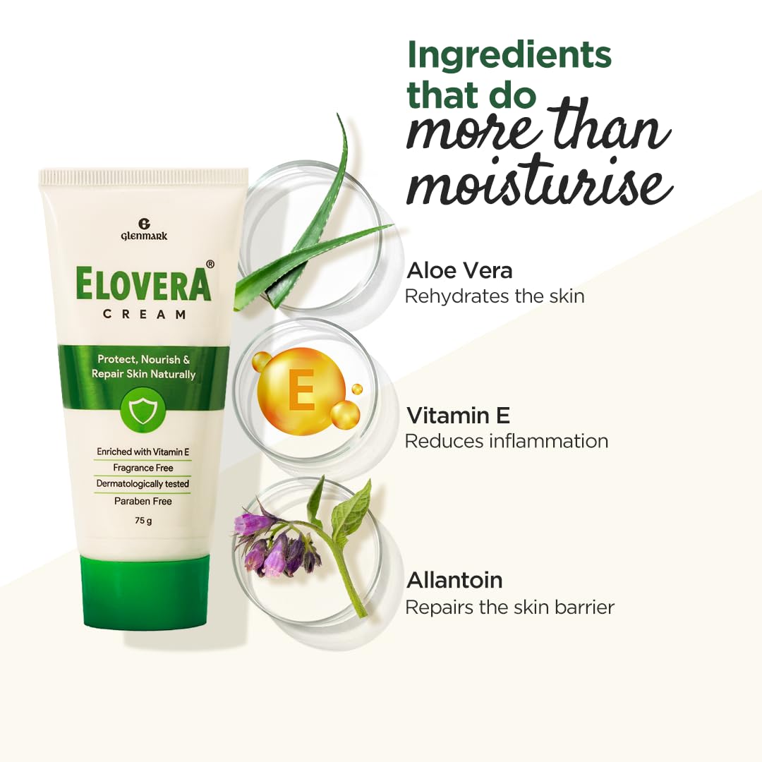 Glenmark Elovera Cream for Everyday Skin Care - 75 gm