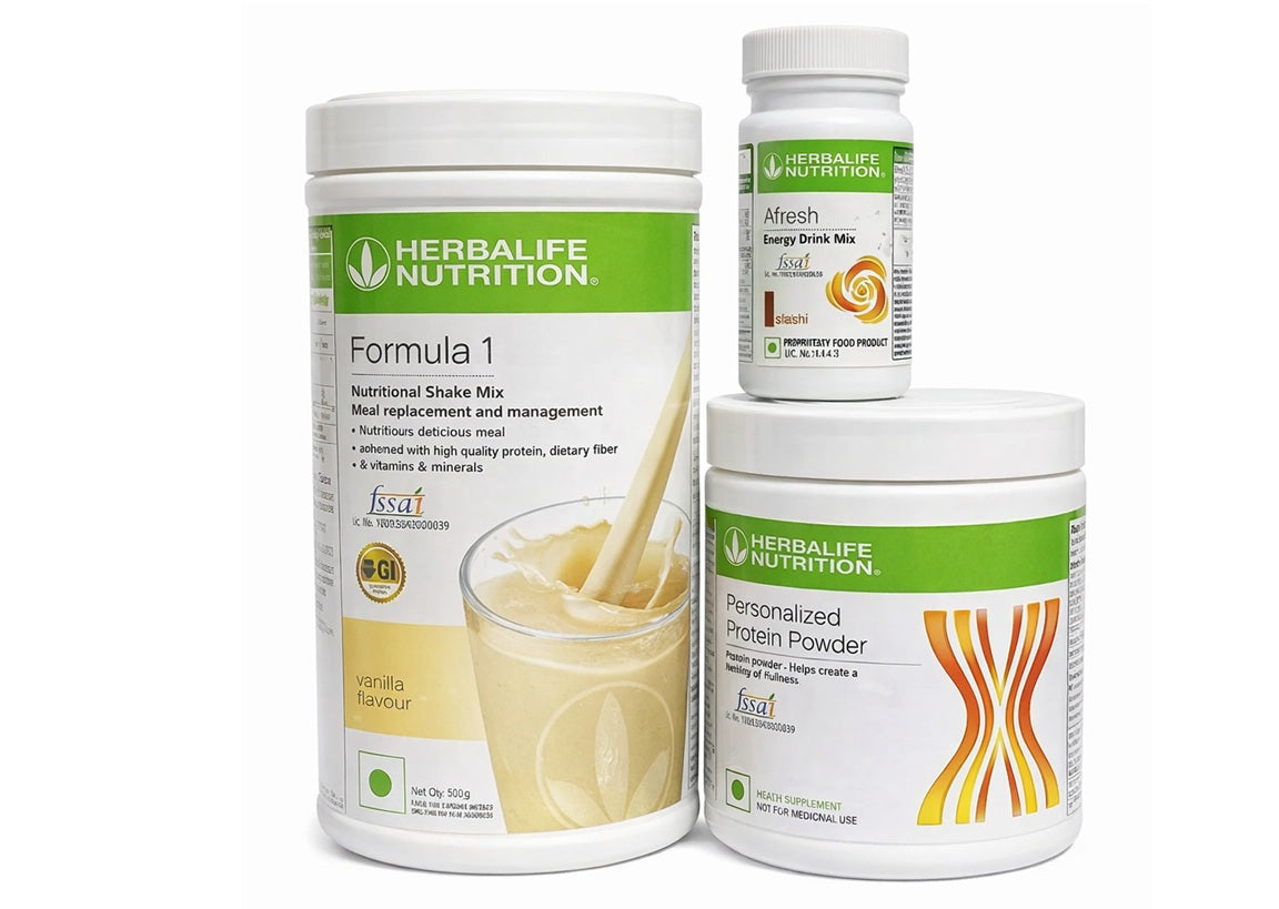 Herblife Nutrition Shake Mix Vanila Flavor 500g With Protine Powder 200g And Elachi Afresh 50g