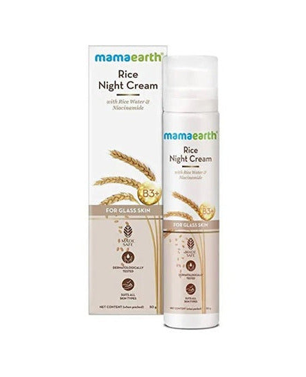 Mamaearth Rice Night Cream With Rice Water & Niacinamide - 50 gm