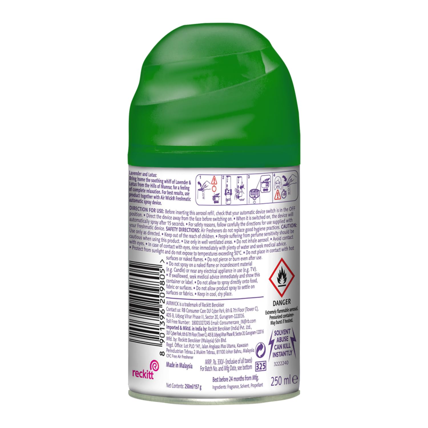 Air Wick 250 ml - Lavender & Lotus, Freshmatic Automatic Air Freshener Refill