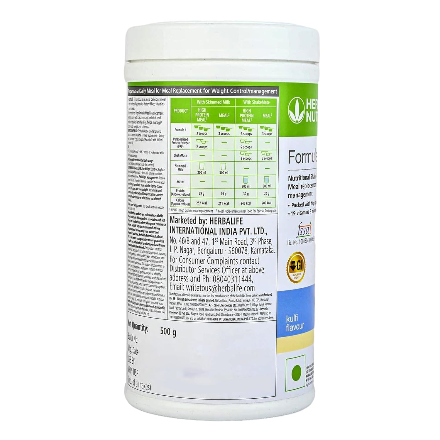 Herbalife Formula 1 - Nutritional Shake Mix - Kulfi Flavour - 500 gm