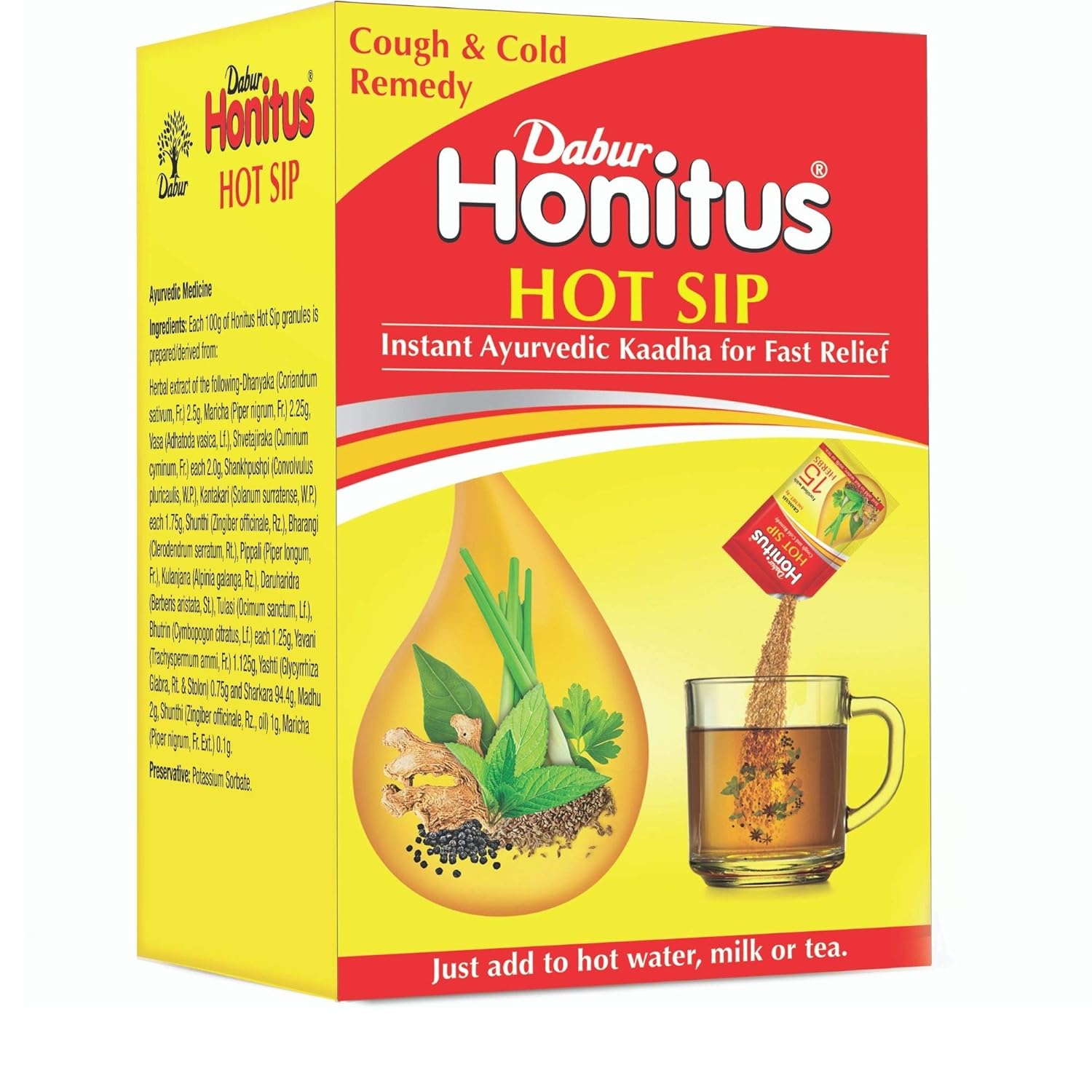 Dabur Honitus Hot Sip Ayurvedic Kadha - Pack of 30 Sachets
