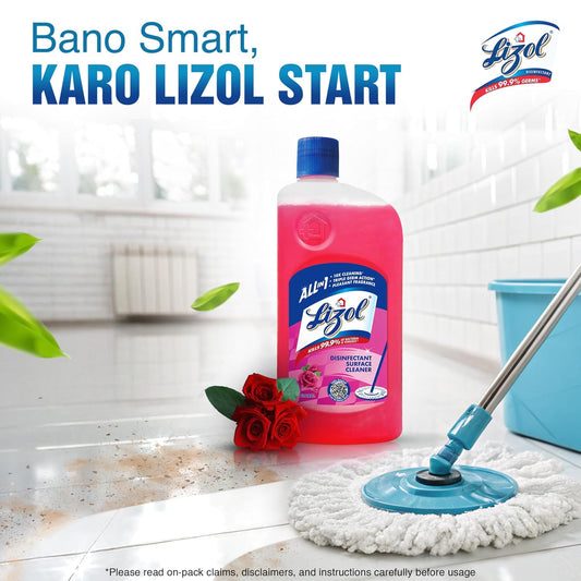 Lizol Disinfectant Surface & Floor Cleaner Liquid, Floral - 625 ml