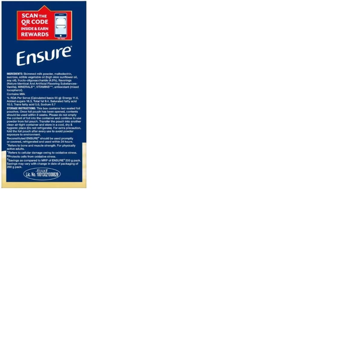 Pack of 2 Ensure Vanilla Flavored Nutritional Powder 950gm Nutrition for Balanced Diet & Daily Health Support