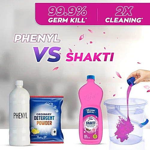 Lizol Shakti Disinfectant Floor Cleaner - Rose Fresh With Pine Oil, 900 ml
