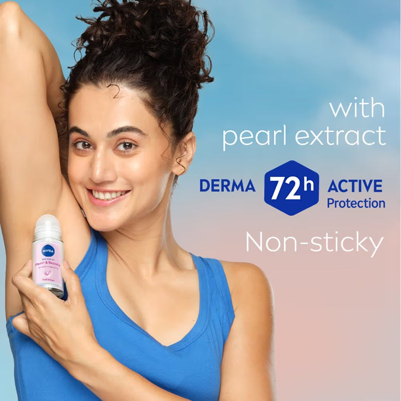 Nivea Deodorant Roll On Pearl & Beauty Radiance For Eventoned Smooth & Beautiful Underarms - 50 ml