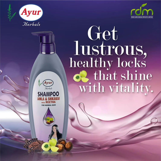 Ayur herbal Amla and Shikakai shampoo for men and women | 500 ml