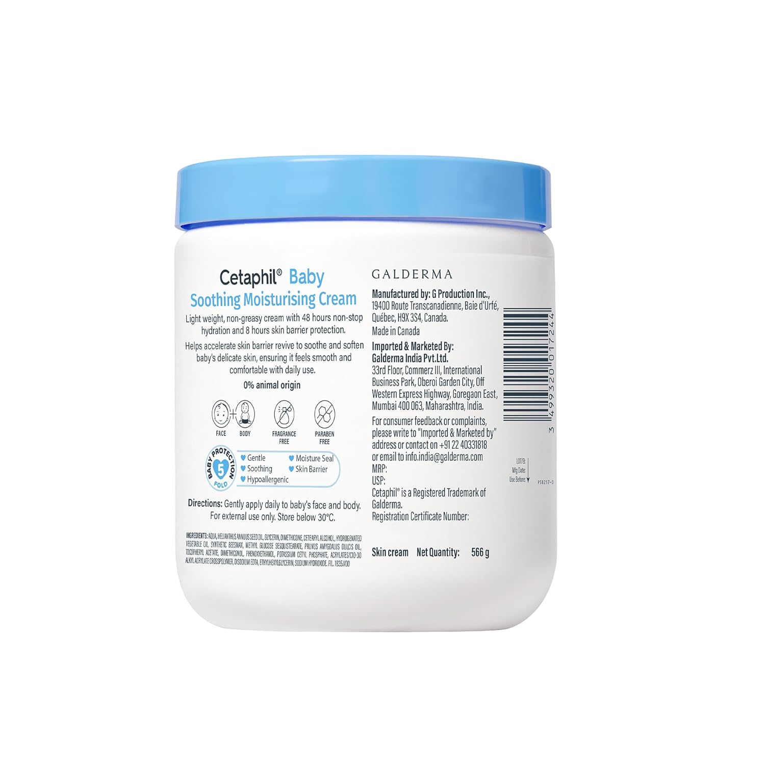 Cetaphil Baby Soothing Moisturising Cream - 566 gm