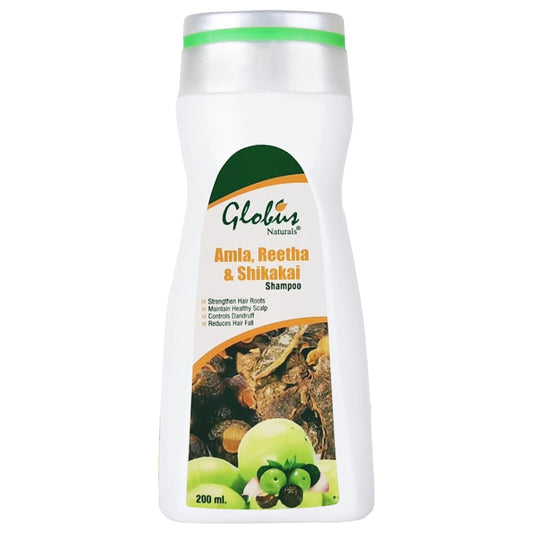 Globus Naturals Amla Reetha Shikakai Shampoo - 200 ml