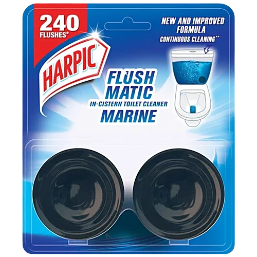 Harpic Flush Matic In-Cistern Toilet Cleaner Block - Marine, 100 g