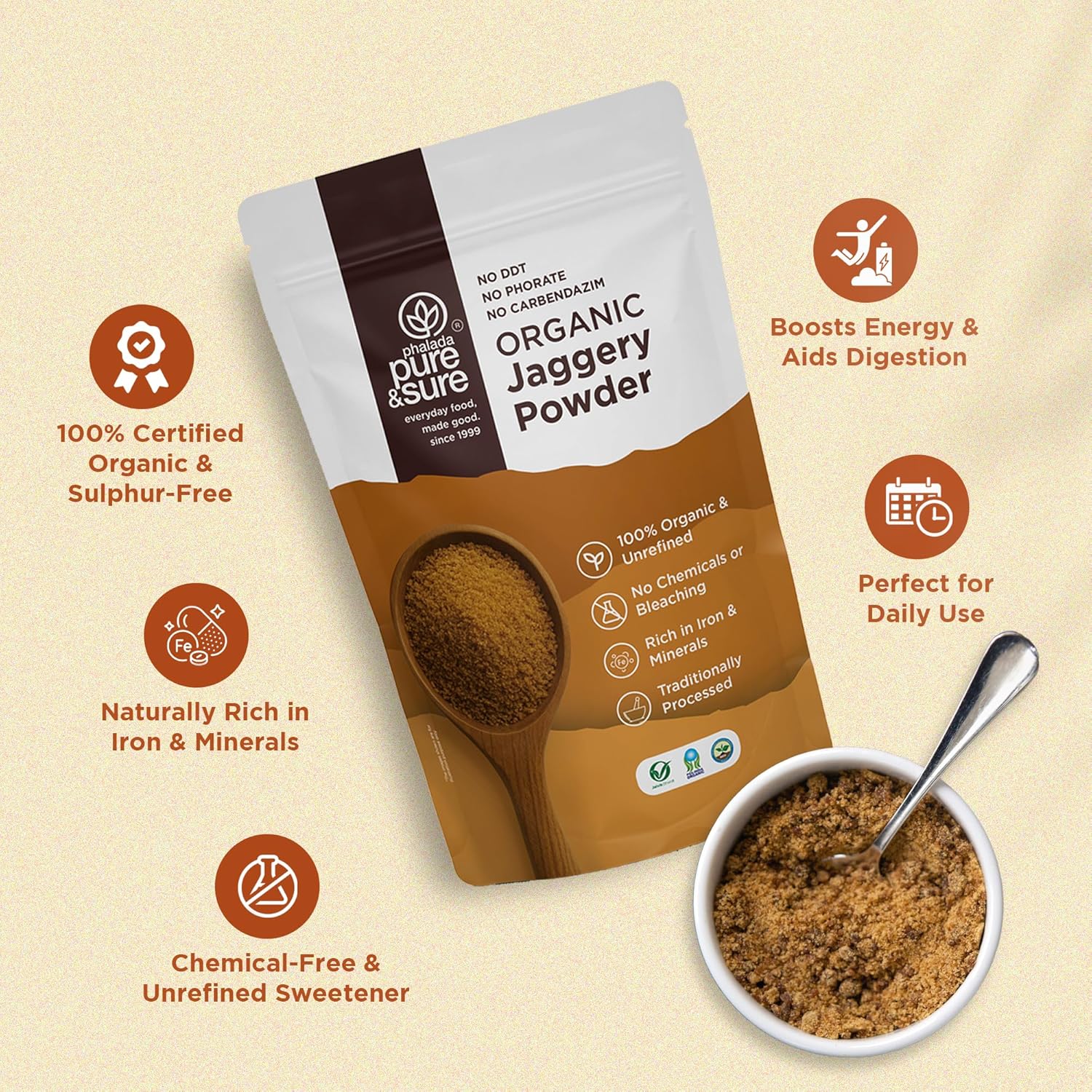 Pure & Sure Organic Jaggery Powder - 500 gm