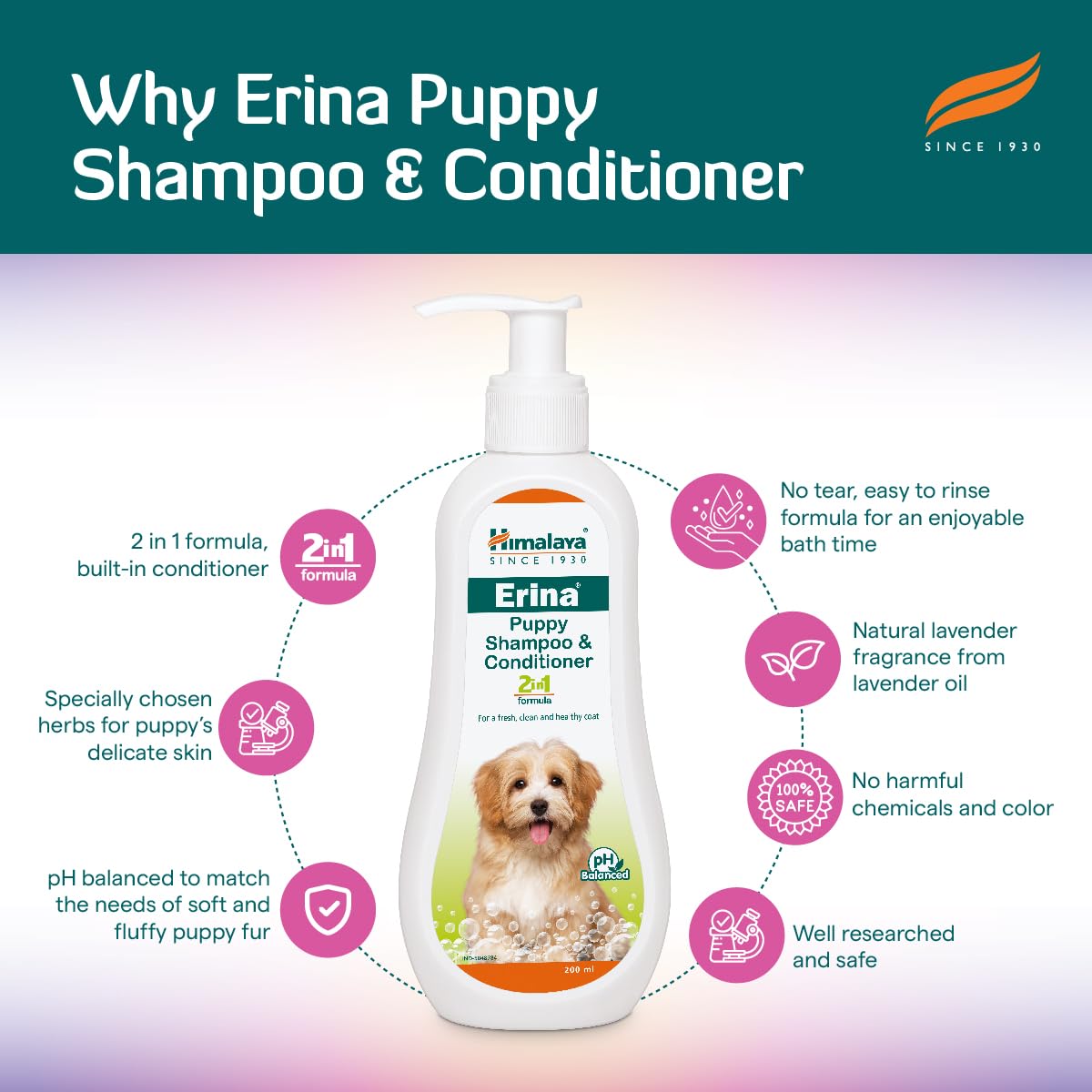 Himalaya Erina Puppy Shampoo & Conditioner - 200 ml