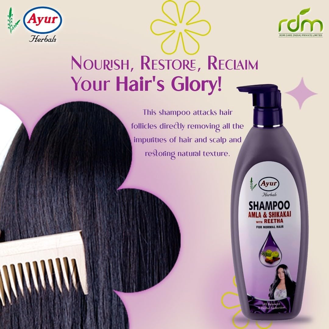 Ayur herbal Amla and Shikakai shampoo for men and women | 500 ml