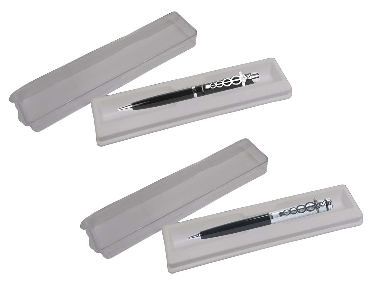 Submarine 1018 & 1025 Ball Pen Combo With Doctor Clip, Silver and Black Metal Body, Fitted With Criss Blue Ink Refill