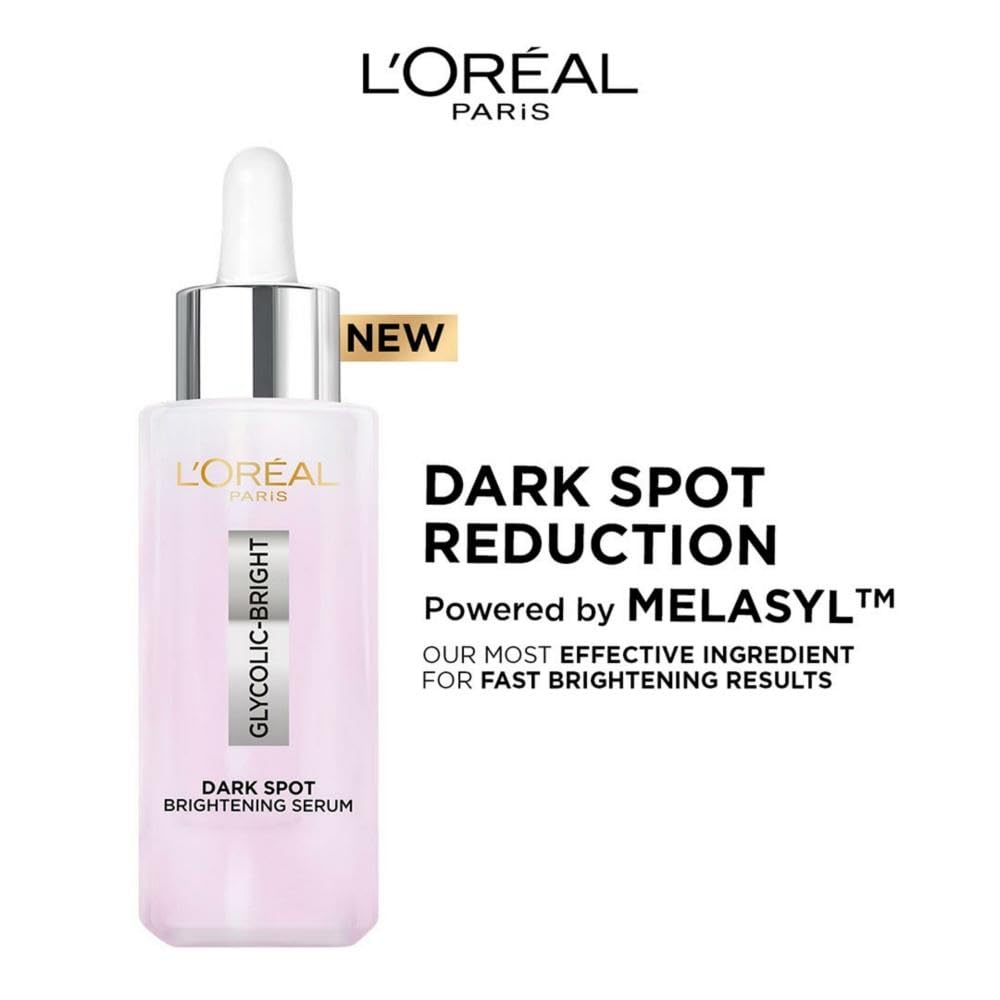 LOreal Paris Glycolic Bright 8% [Melasyl + Niacinamide] Face Serum For Brightening Dark Spots - 15 ml