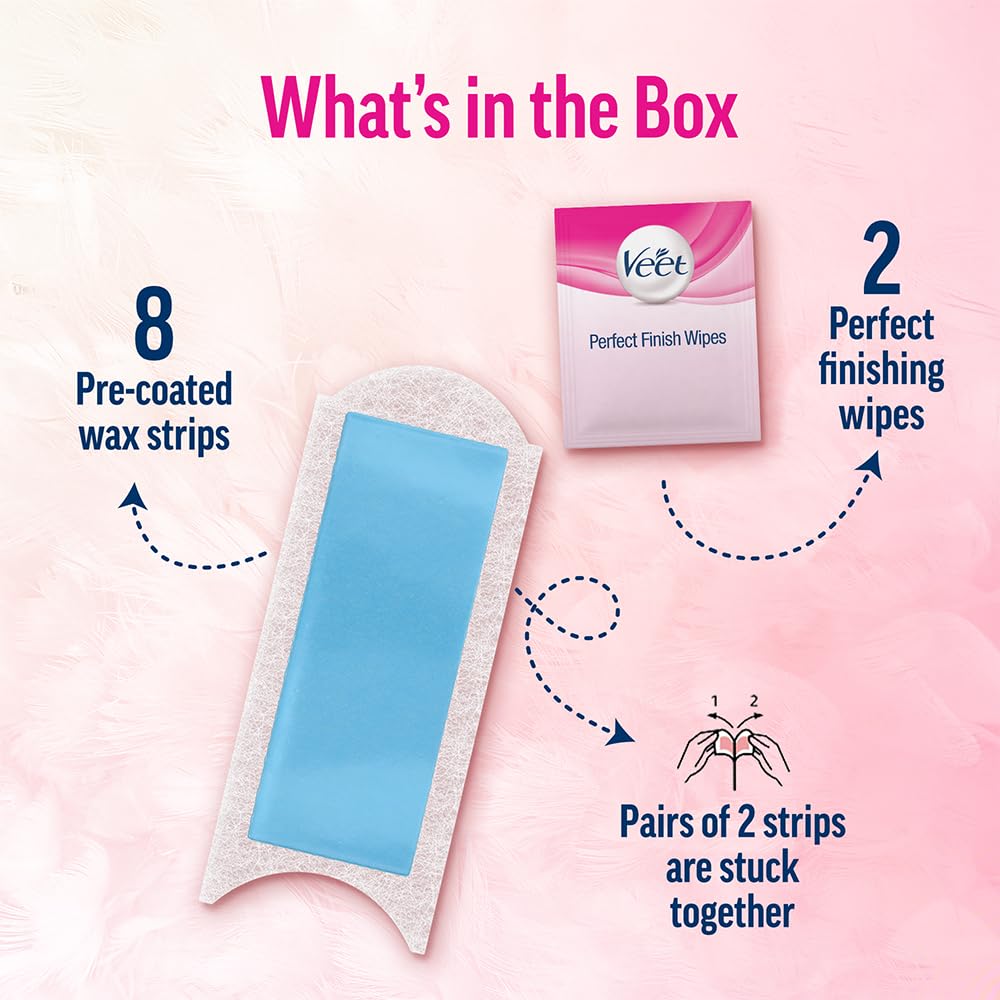 Veet Full Body Waxing Strips Kit for Sensitive Skin,20s