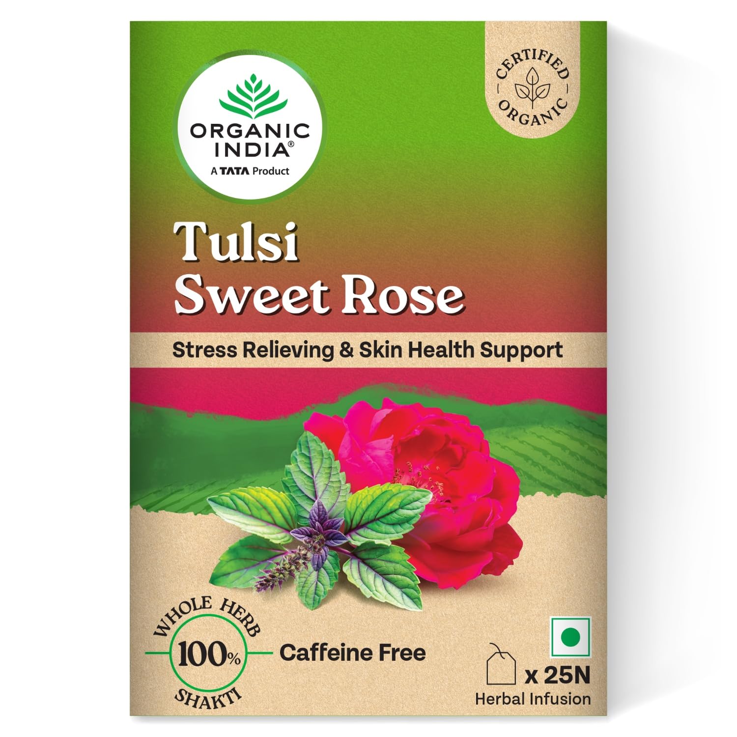 Organic India Tulsi Sweet Rose - 25 Tea Bags