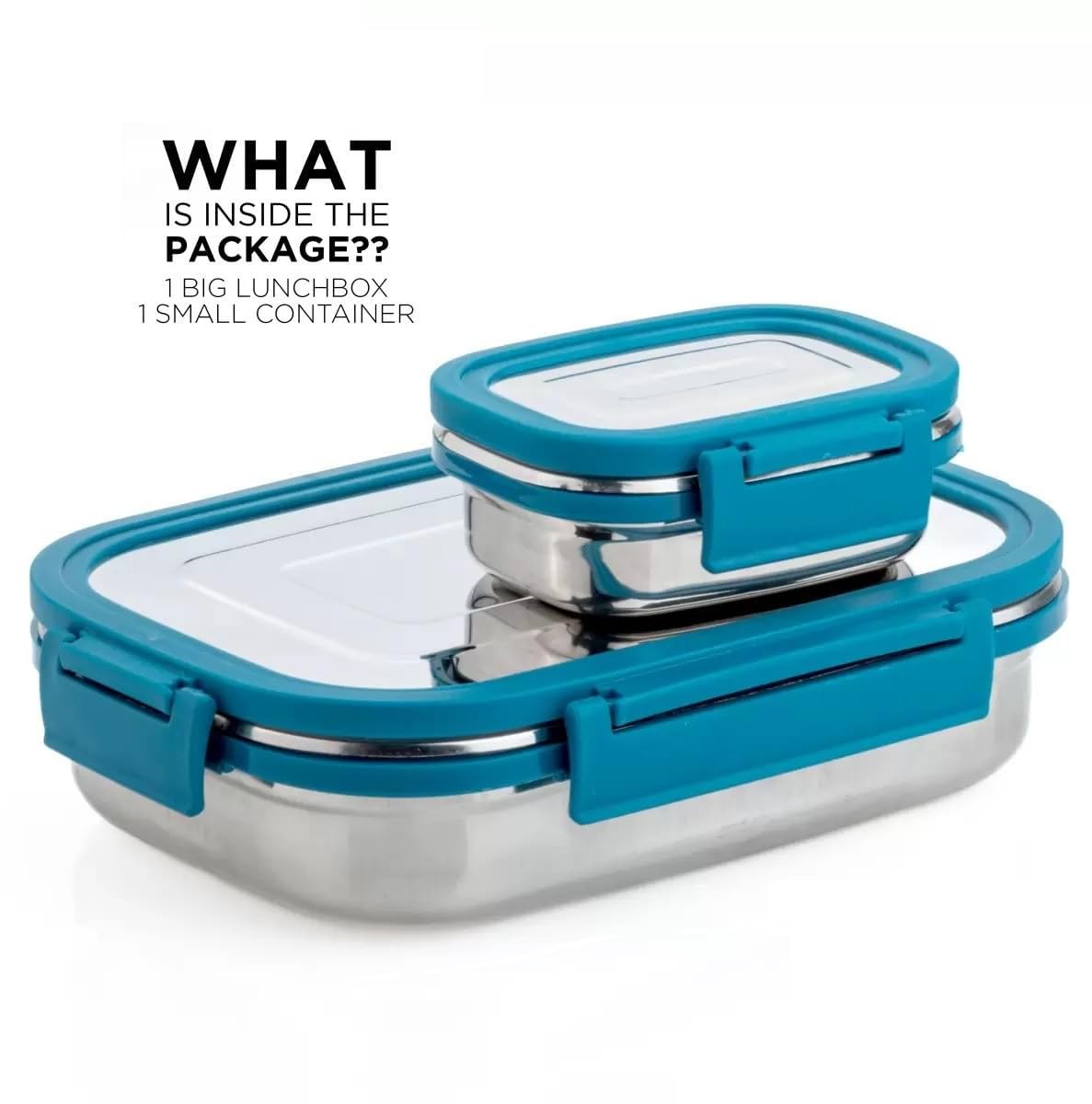 Stainless Steel Lunch Box | Tiffin Box for School and Work| Lunch Box with Clip Lock Lid | Multicolour