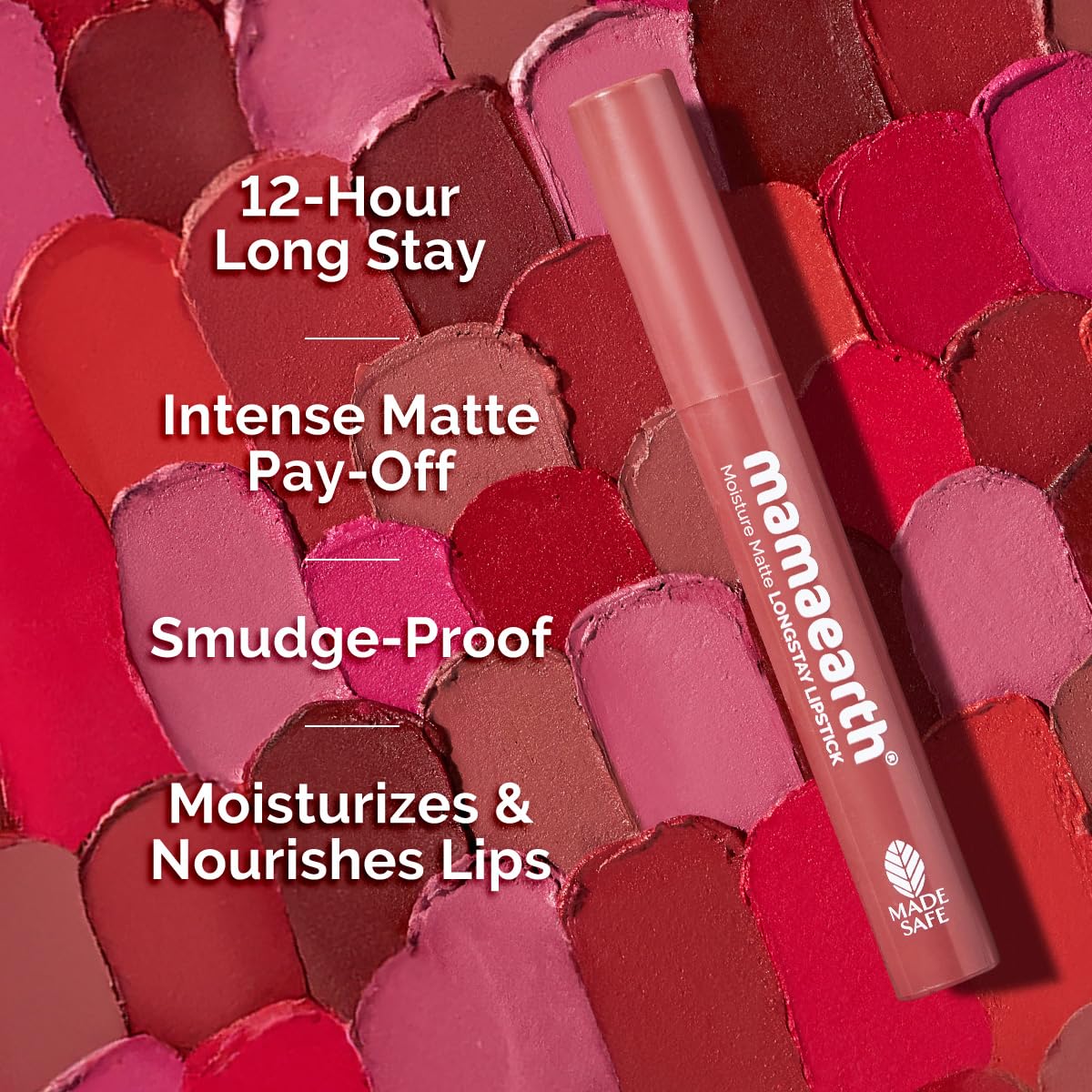 Mamaearth Moisture Matte Long Stay Lipstick-Carnation Nude - 2 gm