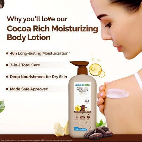 Mamaearth Cocoa Rich Moisturizing Body Lotion with Cocoa Butter & Vitamin E - 400 ml