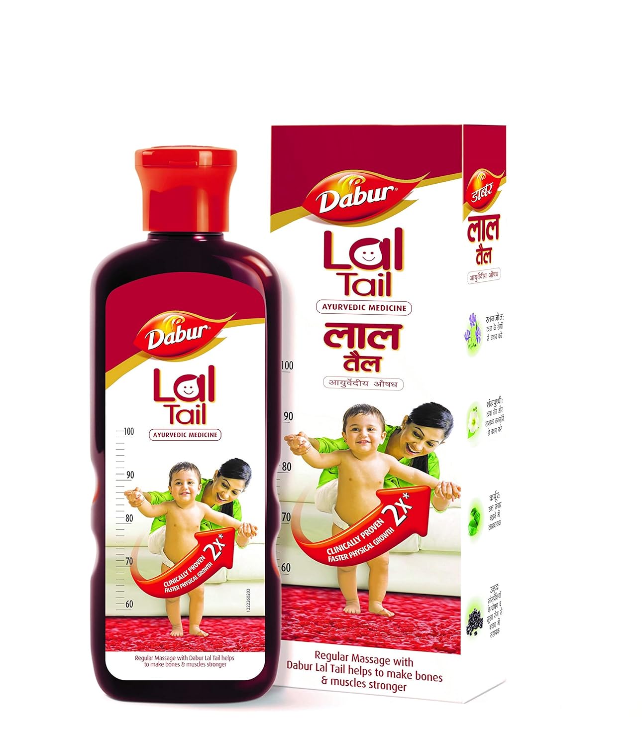 Dabur Lal Tail - Ayurvedic Baby Massage Oil For Baby's Bone, Muscle & Skin Health - 100 ml