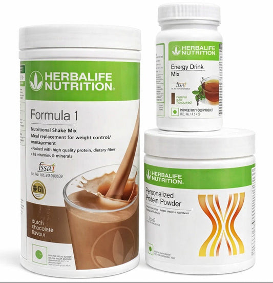 Herblife Nutrition Shake Mix Dutch Chocolate Flavour 500g With Protine Powder 200g And Tulshi Afresh 50g