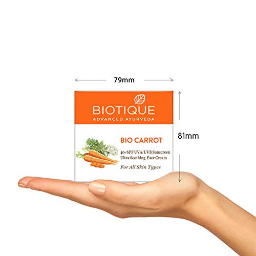 Biotique Bio Carrot Face Cream | SPF 40 UVA/UVB Sunscreen | 50ml
