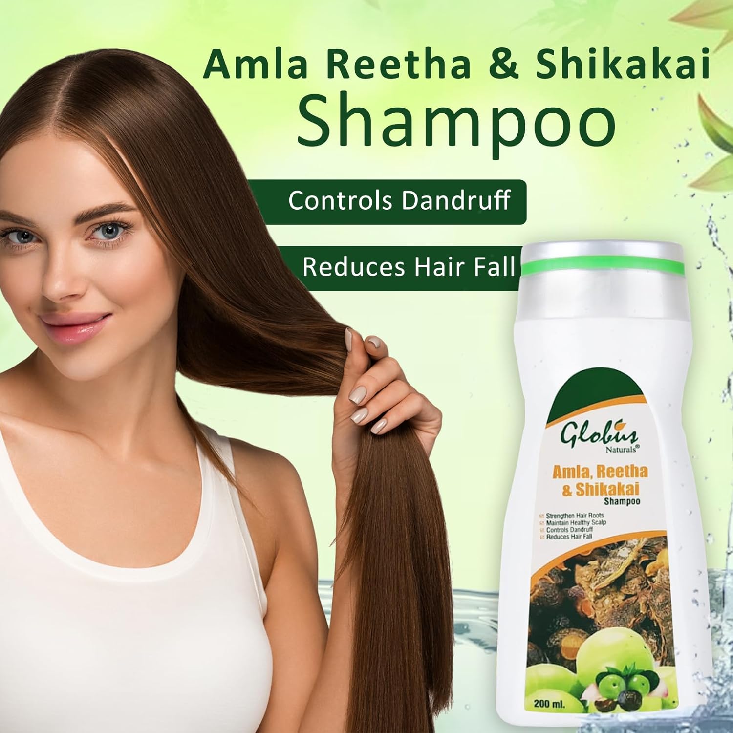 Globus Naturals Amla Reetha Shikakai Shampoo - 200 ml